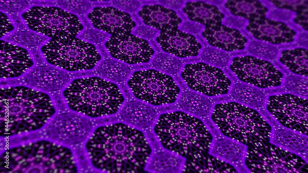 Poster 4k animated pattern, floral lines grid in multicolor. yoga, meditation and other activities benefit 