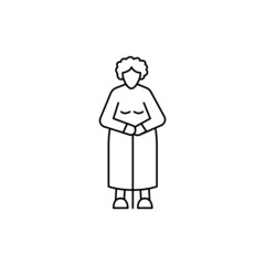 Old woman olor line icon. Different stages person's life.