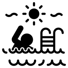 swimming glyph icon