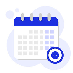 Vector calendar icon. Flat isolated vector illustration. Red decline, postpone canceled meetings, or plan