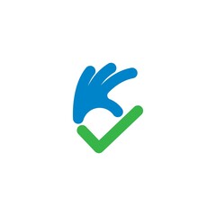 ok hand gesture check mark   icon vector illustration design