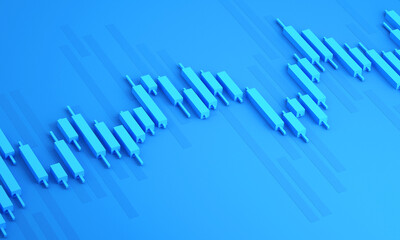 Candle stick graph chart of online stock market trading ,3d render illustration background
