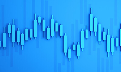 Candle stick graph chart of online stock market trading ,3d render illustration background