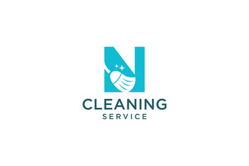 Letter N for cleaning clean service Maintenance for car detailing, homes logo icon vector template.