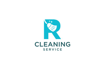Letter R for cleaning clean service Maintenance for car detailing, homes logo icon vector template.