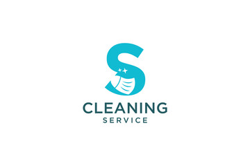 Letter S for cleaning clean service Maintenance for car detailing, homes logo icon vector template.