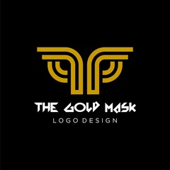 Bold and geometric logo about a mask in gold color.
EPS10, Vector.