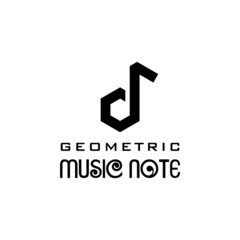 Logo about music note and geometric letter d with bold black outline.
EPS10, Vector.