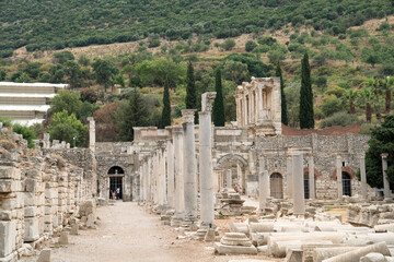 Ancient city Ephesus (Efes). Ancient architectural structures. Most visited ancient city in Turkey.  Selcuk, Izmir TURKEY