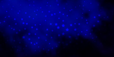 Obraz na płótnie Canvas Dark BLUE vector texture with beautiful stars.