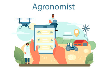 Argonomist concept. Scientist making research in agriculture.