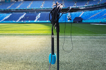 microphone and sound equipment at a sporting event .