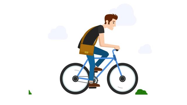 Cycling in the fresh air.