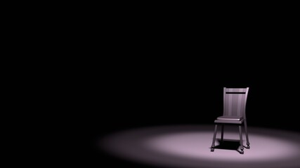暗闇の中の椅子　孤独感　寂し気　舞台　3DCGインテリア　