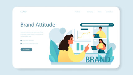 Public opinion web banner or landing page. Idea of PR through mass media