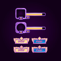 game ui frame border banner and button elements for gui asset elements