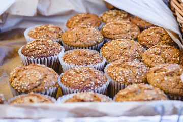 Catalan homemade baked muffins  (magdalenas)