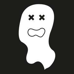 Simple flat ghost illustration. Halloween vector icon. Cute cartoon characters.