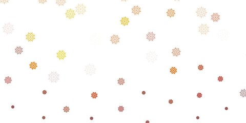 Light yellow vector texture with bright snowflakes.