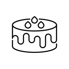 cake vector outline icon style illustration. EPS 10 File