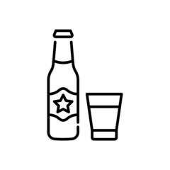 Soft drink vector outline icon style illustration. EPS 10 File