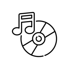 Music vector outline icon style illustration. EPS 10 File