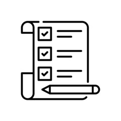 Guest List vector outline icon style illustration. EPS 10 File