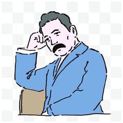 夏目漱石のベクターイラスト