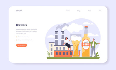 Beverages production industry sector of the economy. Brewer.