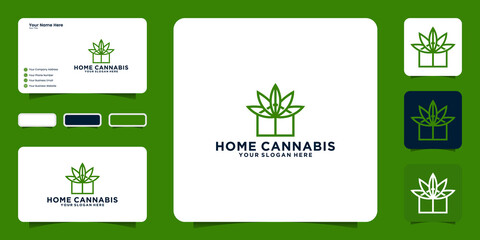 cannabis house logo design inspiration and business card inspiration