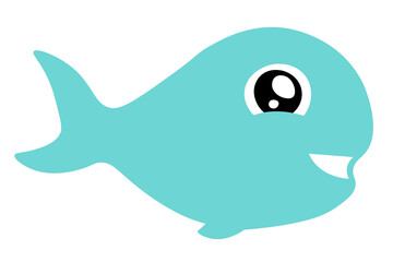 Whale baby smile cartoon isolated illustration
