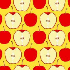 Apple pattern fruit flat seamless colorful background