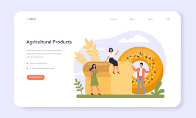 Fototapeta premium Food industry sector of the economy web banner or landing page