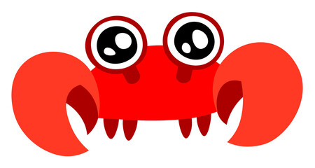 Crab animal cute cartoon flat isolated illustration