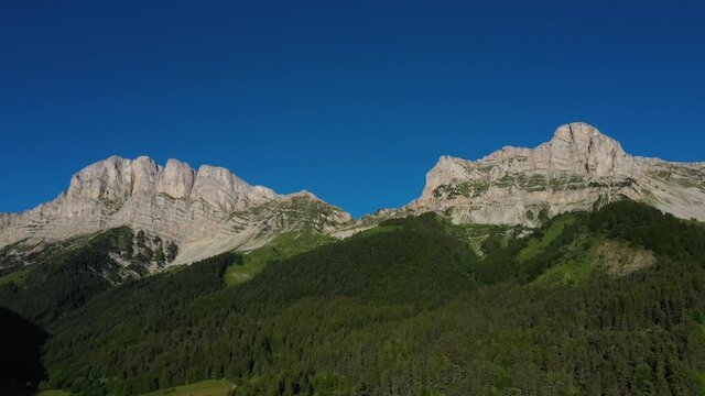 Aerial view on the grand veymont in the vercors