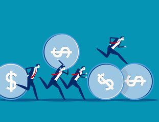 Obraz premium Team with investment management. Business profit promotio