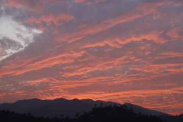 sunset over the mountains
