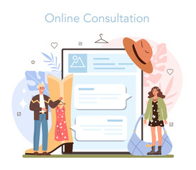Fashion stylist online service or platform. Modern, creative job