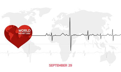 Vector Illustration, Poster Or Banner for World Heart Day Background. Creative illustration concept of world heart day.