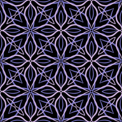 Abstract seamless pattern with mosaic motif tile ornamental lace ornament. Texture for print, fabric, textile, wallpaper.
