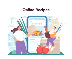 Tasty lasagna online service or platform. Delicious italian cuisine