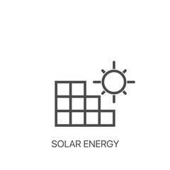 Solar energy simple vector icon. Solar panels station concept