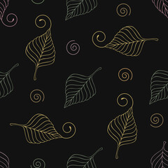 vector graphic seamless pattern with fall leaves-03
