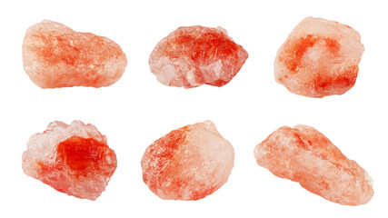Pink Salt, Himalayan, isolated on white background, clipping path, full depth of field