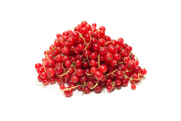 Tasty red currant isolated on white background.