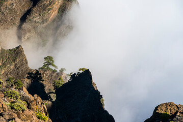 Spring sunset in Caldera De Taburiente Nature Park, La Palma Island, Canary Islands, Spain