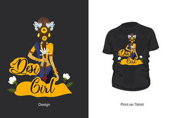 Beautiful Indian Women Creative T shirt Design 