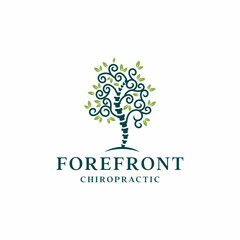 Spine Chiropractic Tree Life Logo Design Modern Logo Design