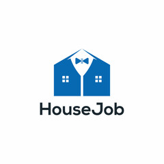 tie suit home shape logo design illustration