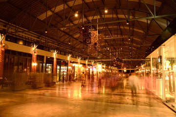 People is walking in a station way